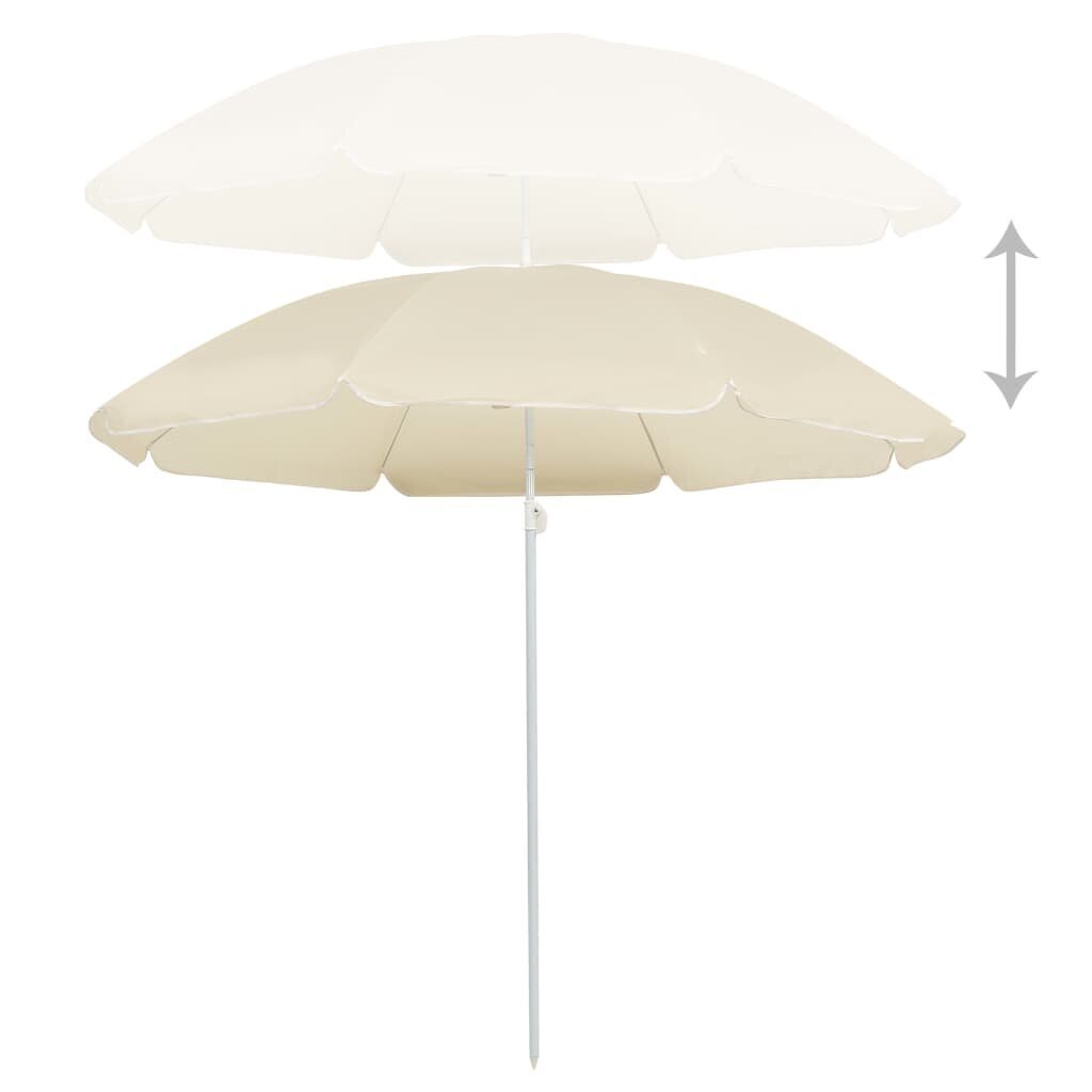 Lauko skėtis su plieniniu stulpu, 180 cm, rudas kaina ir informacija | Skėčiai, markizės, stovai | pigu.lt