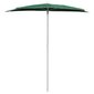 Pusapvalis sodo skėtis su stulpu, 180x90 cm, žalias kaina ir informacija | Skėčiai, markizės, stovai | pigu.lt