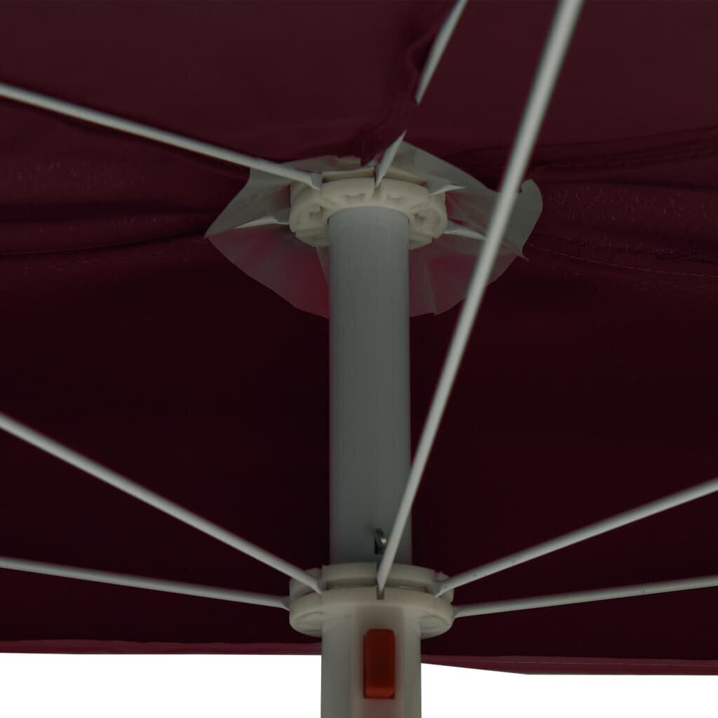 Pusapvalis sodo skėtis su stulpu, 180x90 cm, raudonas kaina ir informacija | Skėčiai, markizės, stovai | pigu.lt