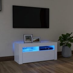 Televizoriaus spintelė su LED apšvietimu, 90x35x40 cm, balta цена и информация |  Тумбы под телевизор | pigu.lt