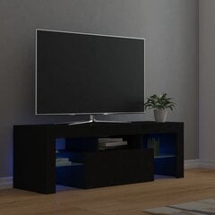 Televizoriaus spintelė su LED apšvietimu, 120x35x40 cm, juoda цена и информация | Тумбы под телевизор | pigu.lt