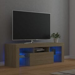 Televizoriaus spintelė su LED apšvietimu, 120x35x40 cm, ruda цена и информация |  Тумбы под телевизор | pigu.lt