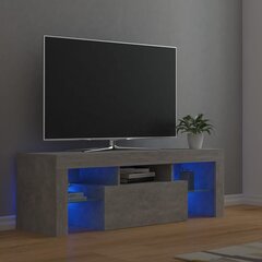 TV spintelė su LED apšvietimu, 120x35x40 cm, pilka цена и информация |  Тумбы под телевизор | pigu.lt