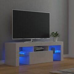 TV spintelė su LED apšvietimu, 120x35x40 cm, balta цена и информация |  Тумбы под телевизор | pigu.lt