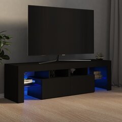 Televizoriaus spintelė su LED apšvietimu, 140x35x40 cm, juoda цена и информация |  Тумбы под телевизор | pigu.lt