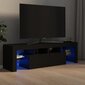 Televizoriaus spintelė su LED apšvietimu, 140x35x40 cm, juoda kaina ir informacija | TV staliukai | pigu.lt