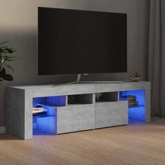 TV spintelė su LED apšvietimu, 140x35x40 cm, pilka kaina ir informacija | TV staliukai | pigu.lt