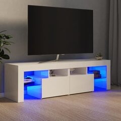 TV spintelė su LED apšvietimu, 140x35x40 cm, balta kaina ir informacija | TV staliukai | pigu.lt