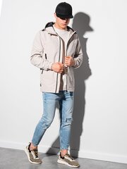 куртка мужская с капюшоном - кремовая v1 om-janp-22fw-005 цена и информация | Ombre Одежда, обувь и аксессуары | pigu.lt