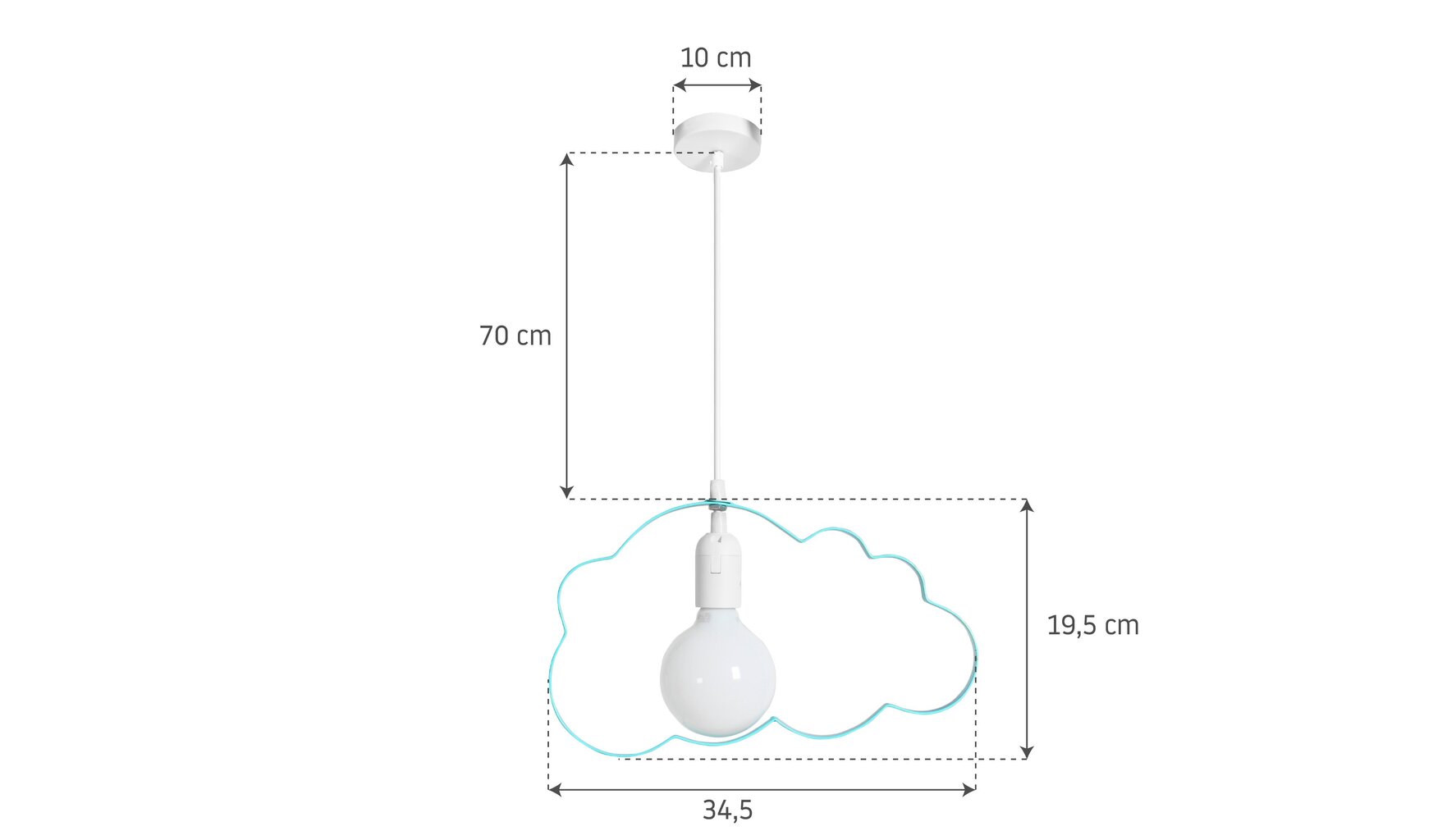 Vaikiškas pakabinamas šviestuvas Cloud, Blue kaina ir informacija | Vaikiški šviestuvai | pigu.lt