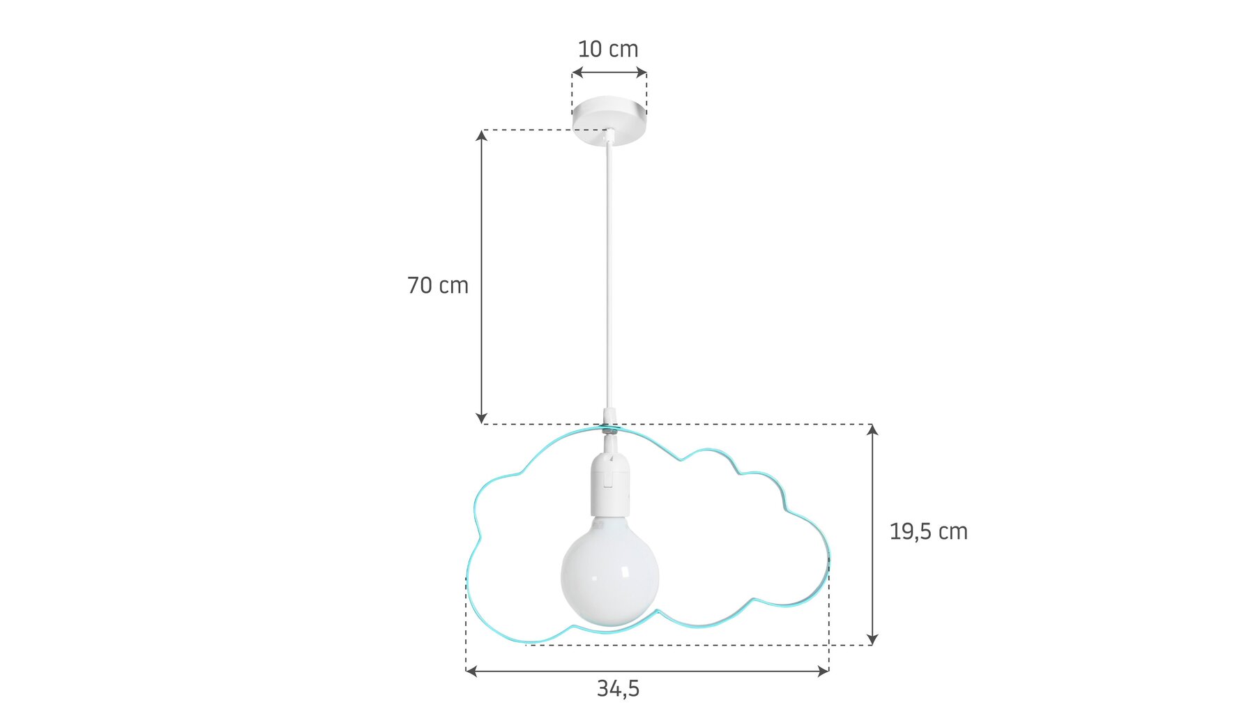 Vaikiškas pakabinamas šviestuvas Cloud, Blue цена и информация | Vaikiški šviestuvai | pigu.lt