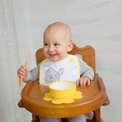 Baboo silikoninis dubenėlis prilimpančiu dugnu, 6+ mėn., geltonas kaina ir informacija | Kūdikių indai, indeliai pienui ir įrankiai | pigu.lt