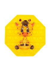 Silikoninis žaislas POP IT aštuoniakampis su žvėrelių piešiniais, 12,5 x 12,5 cm kaina ir informacija | Stalo žaidimai, galvosūkiai | pigu.lt