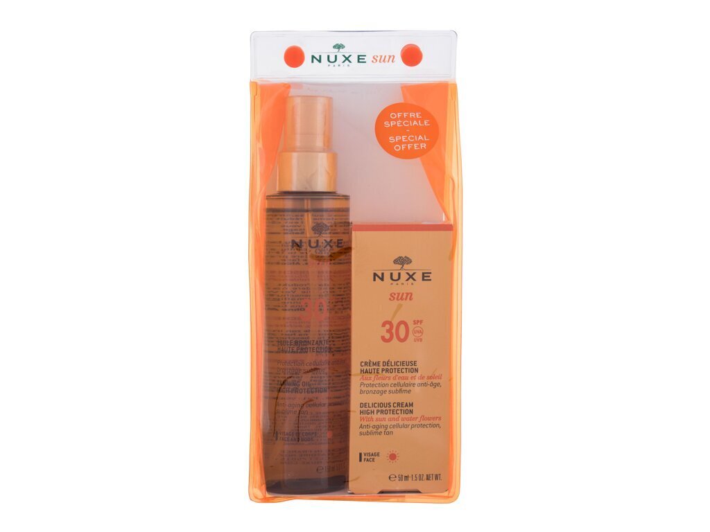 Apsauga nuo saulės Nuxe Sun SPF30: veido kremas, 50 ml + apsauginis aliejus, 150 ml kaina ir informacija | Kremai nuo saulės | pigu.lt