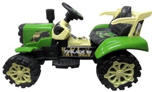 Elektrinis traktorius su priekaba, žalias kaina ir informacija | Elektromobiliai vaikams | pigu.lt