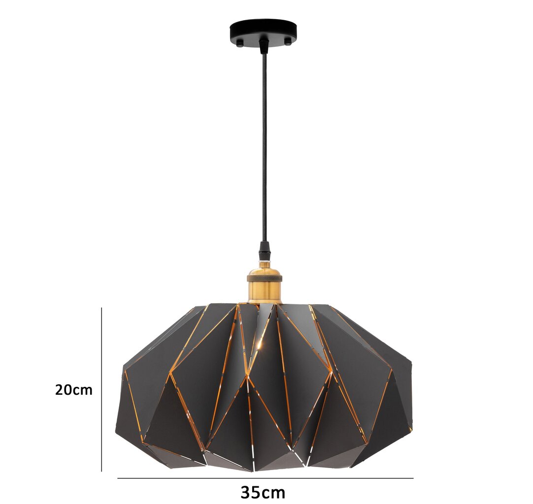 Pakabinamas šviestuvas Origami, 35 cm, Black kaina ir informacija | Pakabinami šviestuvai | pigu.lt