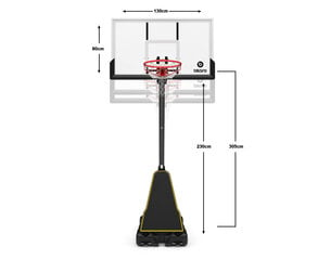 Мобильная баскетбольная стойка Bilaro Houston 130x80cm цена и информация | Баскетбольные стойки | pigu.lt