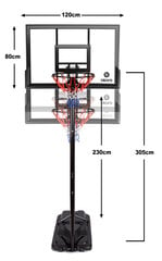 Мобильная баскетбольная стойка Bilaro Oakland 120x80cm цена и информация | Баскетбольные стойки | pigu.lt