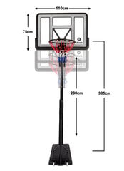 Mobilus krepšinio stovas Bilaro Atlanta + apsauga ir kamuolys kaina ir informacija | Krepšinio stovai | pigu.lt