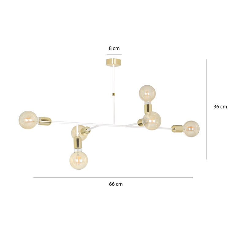 Emibig lubinis šviestuvas Juka 6 White kaina ir informacija | Pakabinami šviestuvai | pigu.lt