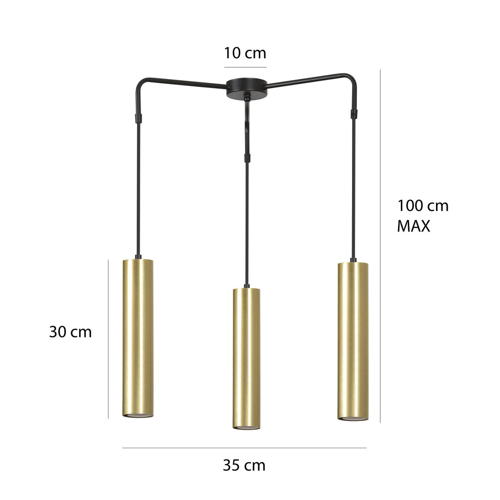 Emibig pakabinamas šviestuvas Goldi Premium 3 Black/Gold kaina ir informacija | Pakabinami šviestuvai | pigu.lt