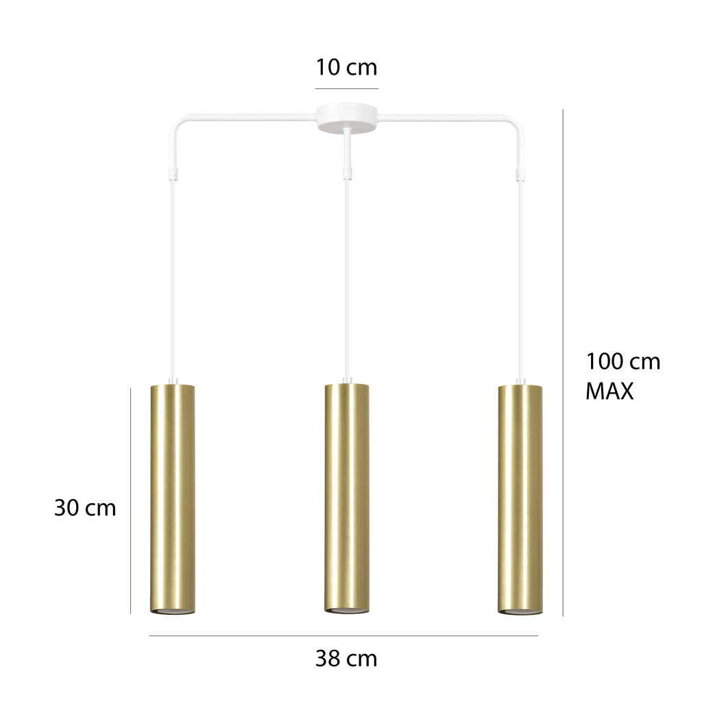 Emibig pakabinamas šviestuvas Goldi 3 White/Gold kaina ir informacija | Pakabinami šviestuvai | pigu.lt