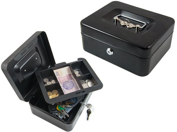 Metalinė dėžutė pinigams kaina ir informacija | Seifai | pigu.lt