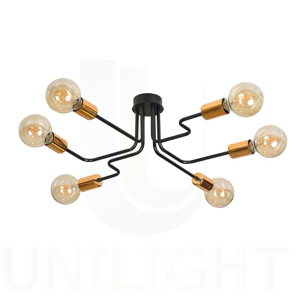 Emibig lubinis šviestuvas Harmony 6 Black-Copper kaina ir informacija | Lubiniai šviestuvai | pigu.lt
