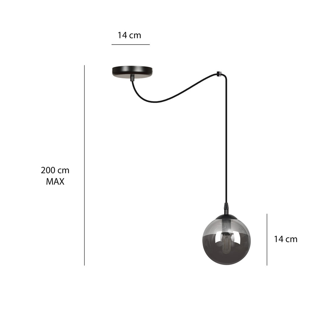 Emibig pakabinamas šviestuvas Gigi 1 Black/Graphite kaina ir informacija | Pakabinami šviestuvai | pigu.lt