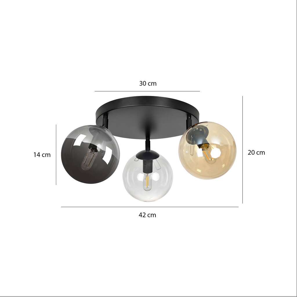 Emibig lubinis šviestuvas Tofi 3A BL/Mix Premium kaina ir informacija | Lubiniai šviestuvai | pigu.lt