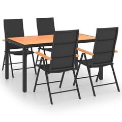 Набор столовой мебели для сада, черный цена и информация | Комплекты уличной мебели | pigu.lt