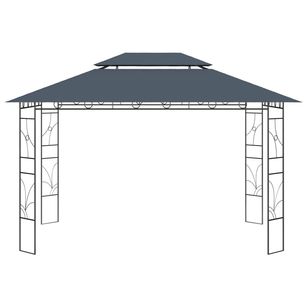 Pavėsinė, 4x3x2,7 m, pilka цена и информация | Pavėsinės | pigu.lt