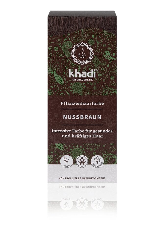 Augaliniai riešuto rudumo plaukų dažai NUT BROWN (Natural hazel), Khadi Naturprodukte, 100g kaina ir informacija | Plaukų dažai | pigu.lt