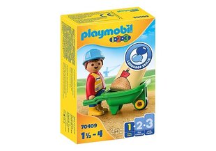 70409 PLAYMOBIL® 1.2.3 Строитель с тележкой цена и информация | Конструкторы и кубики | pigu.lt