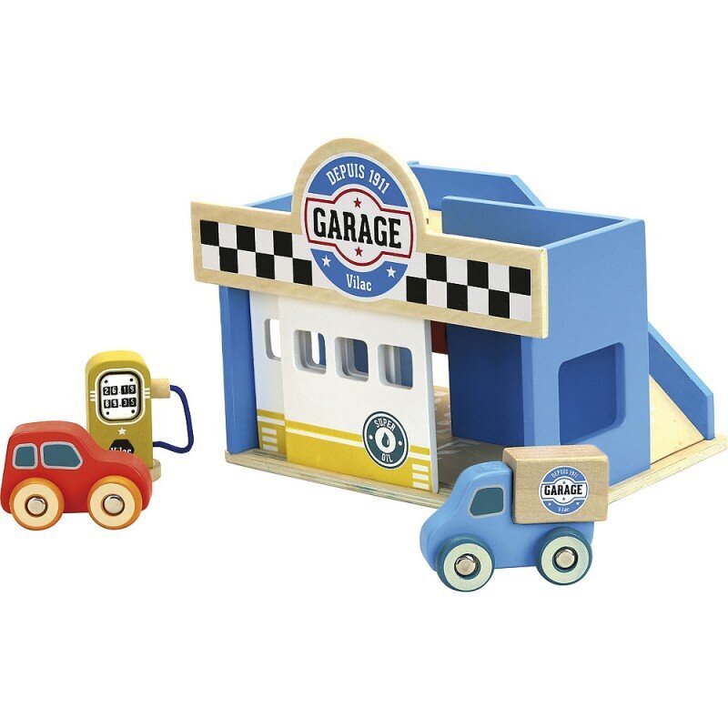 Medinis mašinėlių garažas Vilac kaina ir informacija | Žaislai berniukams | pigu.lt