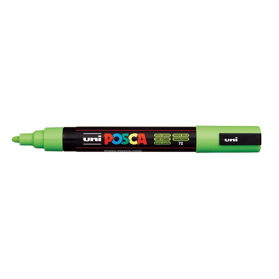Žymeklis UNI Posca PC-5M, apvalus, 1.8 - 2.5 mm, žalias kaina ir informacija | Rašymo priemonės | pigu.lt