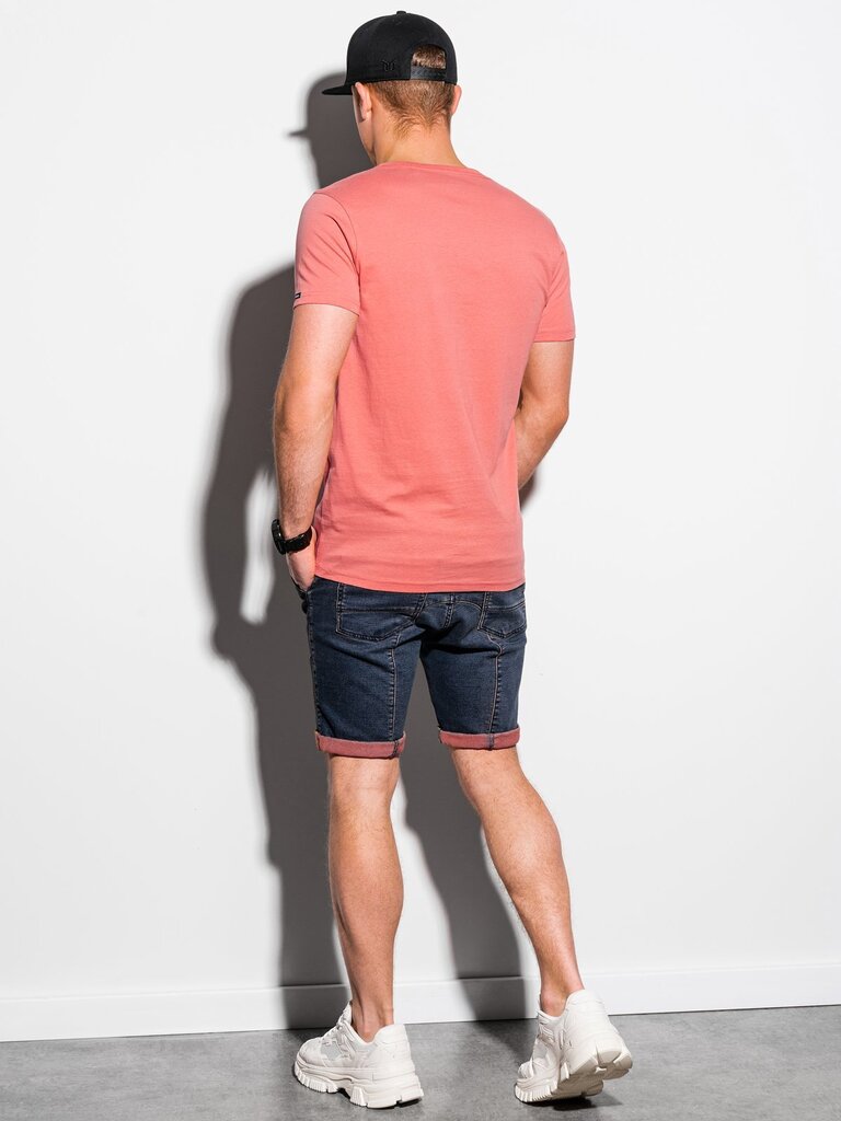 Vyriški marškinėliai Ombre S1369, rožiniai kaina ir informacija | Vyriški marškinėliai | pigu.lt