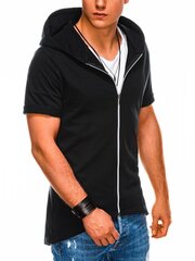Vyriški marškinėliai trumpomis rankovėmis Ombre B960, juodi цена и информация | Мужские толстовки | pigu.lt