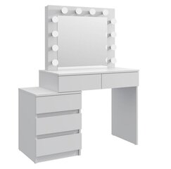 Kosmetinis staliukas Adele 12 LED White, baltos spalvos kaina ir informacija | Kosmetiniai staliukai | pigu.lt