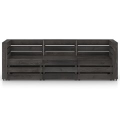 Trivietė sodo sofa, pilka kaina ir informacija | Lauko kėdės, foteliai, pufai | pigu.lt