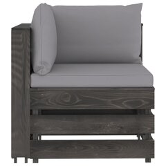 Modulinė kampinė sofa su pagalvėmis, juoda цена и информация | Садовые стулья, кресла, пуфы | pigu.lt