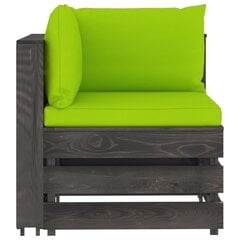 Modulinė kampinė sofa su pagalvėmis, juoda цена и информация | Садовые стулья, кресла, пуфы | pigu.lt
