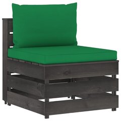 Modulinė vidurinė sofos dalis su pagalvėlėmis, juoda kaina ir informacija | Lauko kėdės, foteliai, pufai | pigu.lt