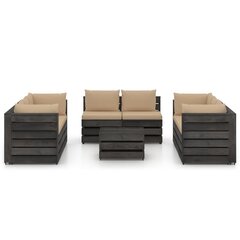 Sodo baldų komplektas su pagalvėlėmis, 9 dalių, juodas kaina ir informacija | Lauko baldų komplektai | pigu.lt