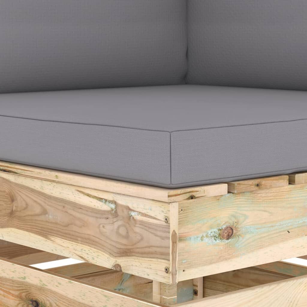 Modulinė kampinė sofa su pagalvėmis, ruda kaina ir informacija | Lauko kėdės, foteliai, pufai | pigu.lt