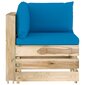 Modulinė kampinė sofa su pagalvėmis, ruda kaina ir informacija | Lauko kėdės, foteliai, pufai | pigu.lt
