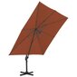 Gembės formos skėtis su aliuminio stulpu, 400x300 cm, rudas kaina ir informacija | Skėčiai, markizės, stovai | pigu.lt
