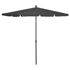 Sodo skėtis nuo saulės su stulpu, 210x140 cm, pilkas kaina ir informacija | Skėčiai, markizės, stovai | pigu.lt