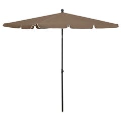 Sodo skėtis nuo saulės su stulpu, 210x140 cm, rudas цена и информация | Зонты, маркизы, стойки | pigu.lt