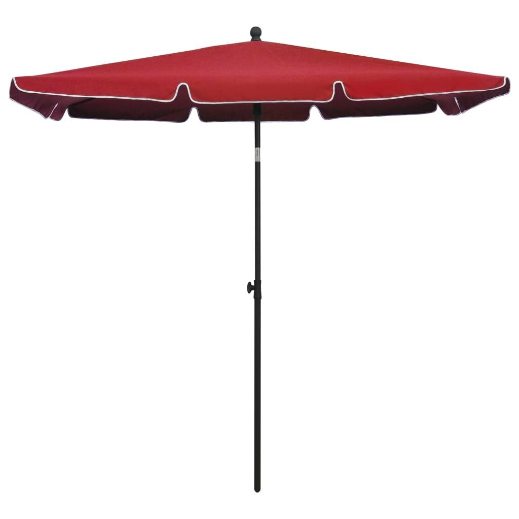 Sodo skėtis nuo saulės su stulpu, 210x140 cm, raudonas цена и информация | Skėčiai, markizės, stovai | pigu.lt